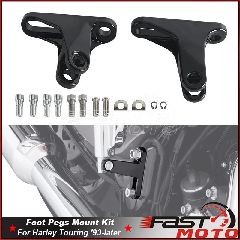 

Foot Pegs Brackets Motorcycles Footrest Mount Pedal Clamp For Harley Touring CVO Street Electra Glide FLHX Road King FLHR 93-UP