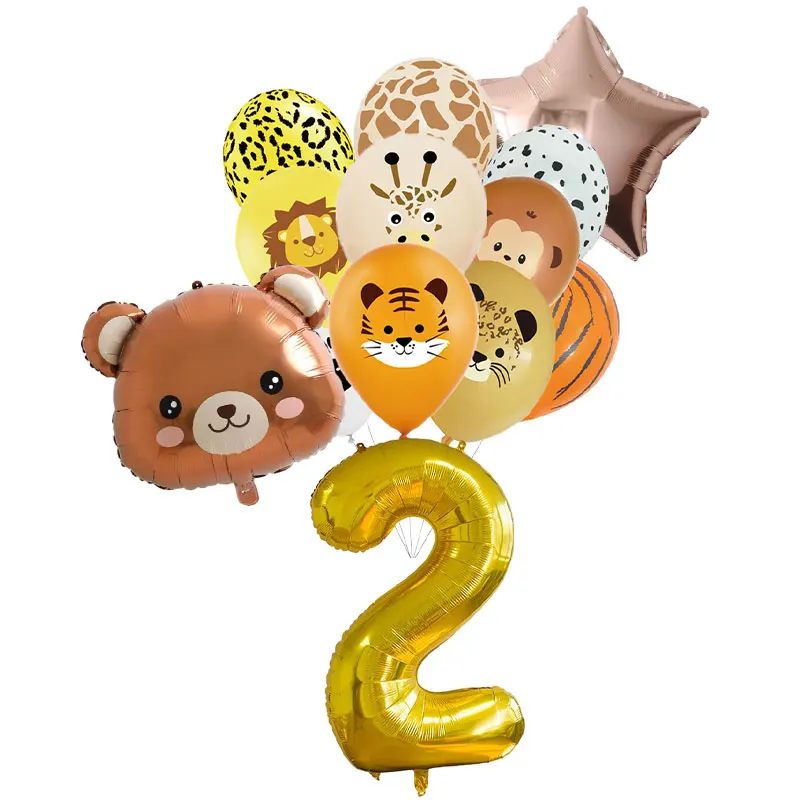 Dschungeltier-Ballons Riesige Affen-, Löwen-, Tiger-, Giraffen-Folienballons Hintergrundvorhänge Kindergeburtstag Party-Dekor Zubehör – Detail 40