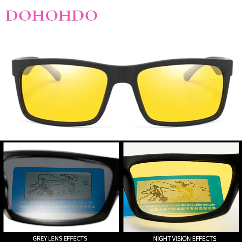 2026 ماركة مربع مكافحة وهج النظارات الشمسية الرجال امرأة للرؤية الليلية الاستقطاب القيادة الرياضة نظارات نظارات UV400 هلالات أوم لوكس #3