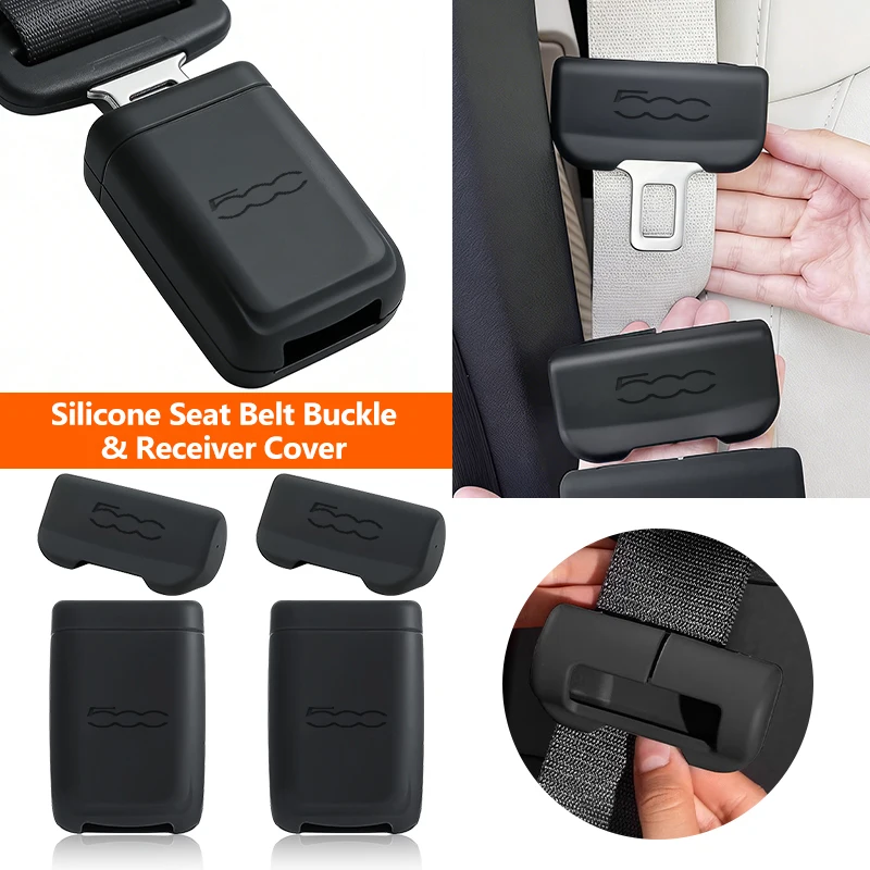 Car Seat Belt Buckle Plug Silicone Protective Cover For Fiat Abarth Doblo Freemont Stilo Grande Doblo 500 Tipo