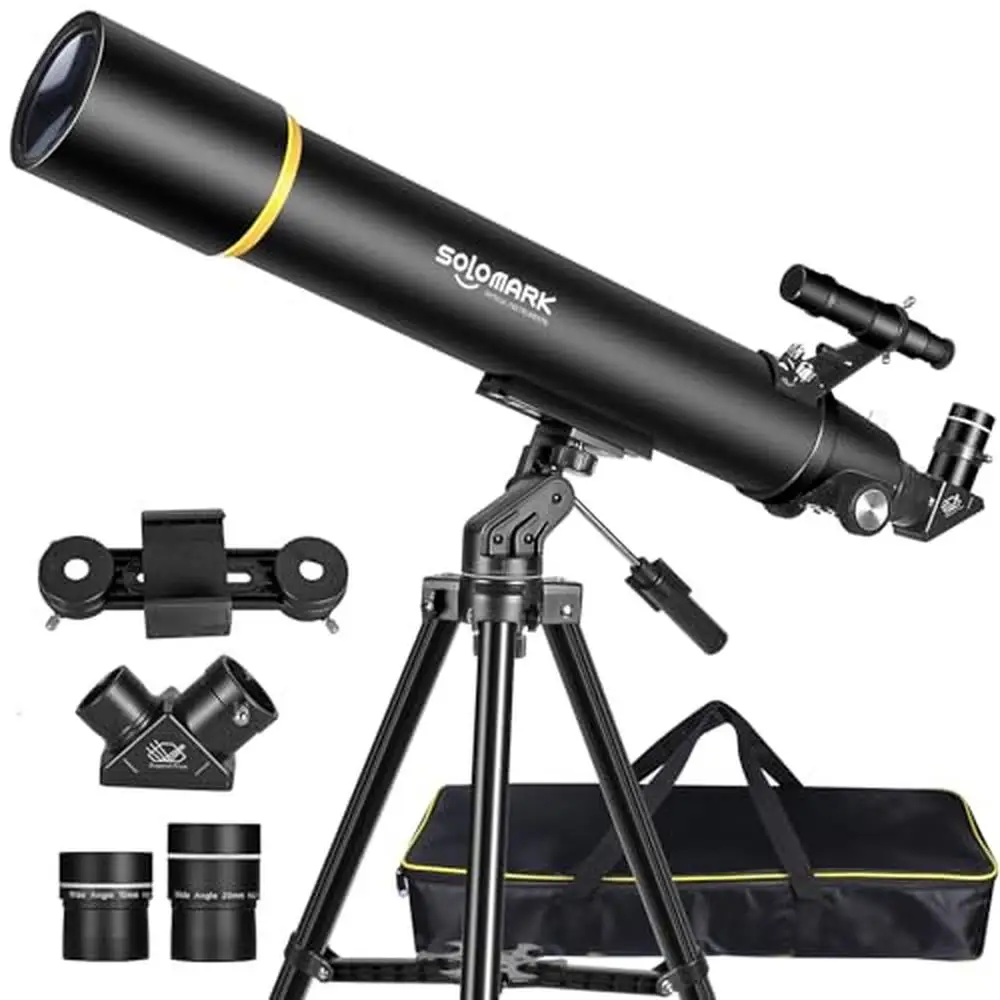 80mm Aperture Professional Telescope Adults Astronomy Compact Portable Travel Refractor Telescope Kit with Multi Magnifications