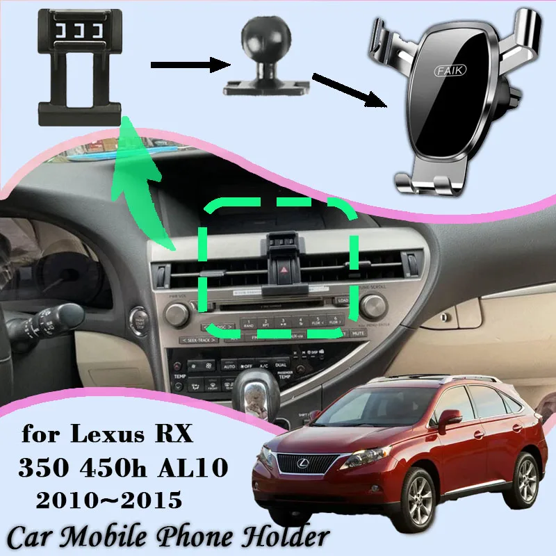 Car Mobile Phone Holder for Lexus RX 350 450h AL10 2010~2015 2012 Air Vent Car Mount Cellphone Bracket Gravity Stand Accessories