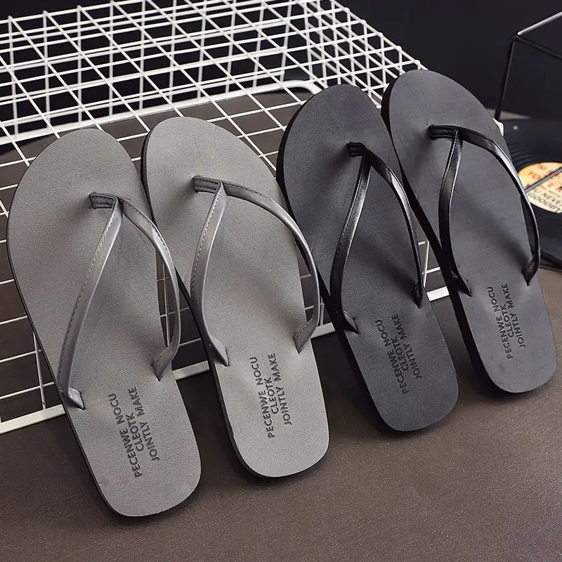 Шлепанцы, мужские и женские новые летние простые верхняя одежда, пляжные нескользящие тапочки на толстой подошве для пар на берегу моря