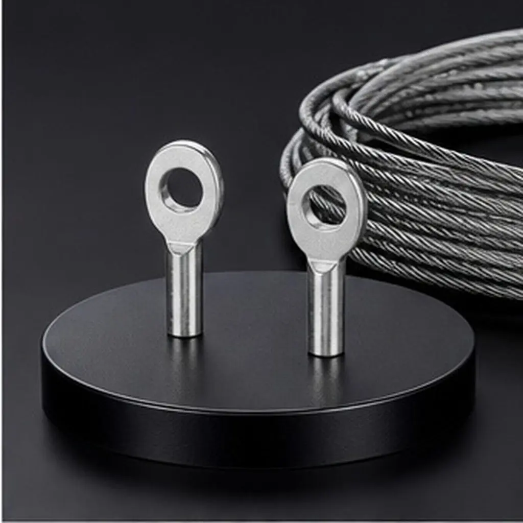 6Pcs Gym Machine Cable Eyelet Terminal Steel Wire Rope Connector Replacement for Fitness Equipment Pulley Cable Ball Stopper