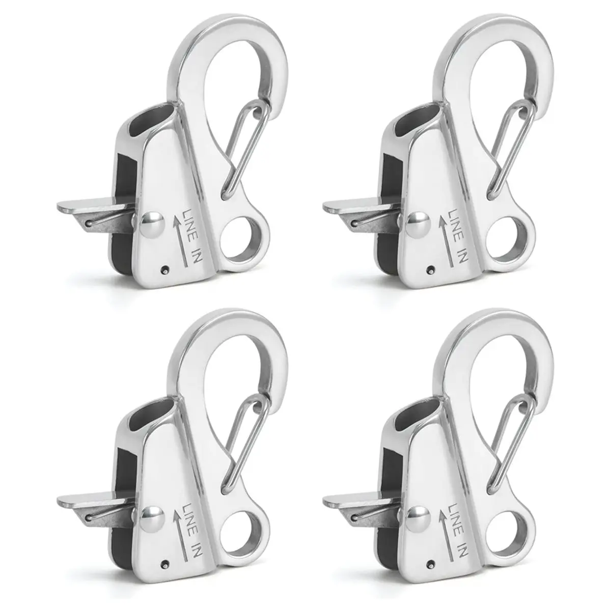 【CYBER MONDAY】Stainless Steel Adjustable Line Length Sliding Rope Hook Boat Yacht Quick Release Clip Boat Bumper for Boat Dockin