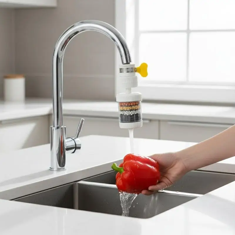 Home 360° Rotatable Faucet Water Filter Universal Interface Anti Splash Water Purifier For Kitchen Bathroom Faucet Mini Tap