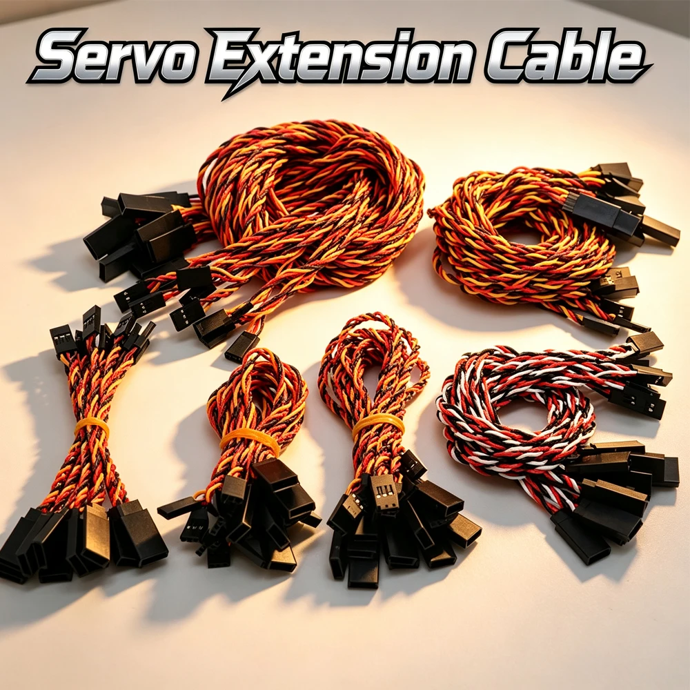 10pcs 100 / 50 / 30 /20/15/10 Servo Extension Cable 30 / 60coreFor Futaba JR Anti-interference Servo For RC Helicopter Part