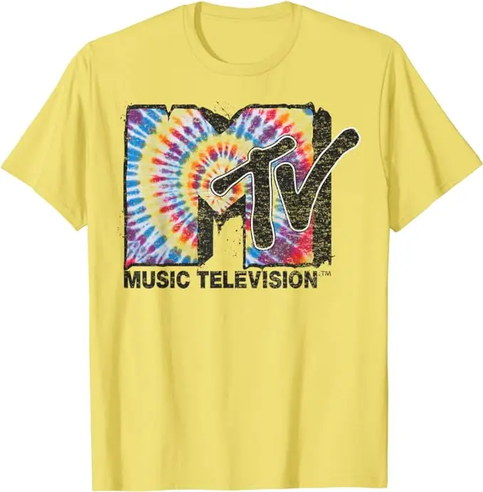 MTV I Want My Retro Boombox Graphic T-Shirt Singing Lover Singer Tees Leopard Print MTV Rainbow Tie Dye Spiral Gradient Clothes