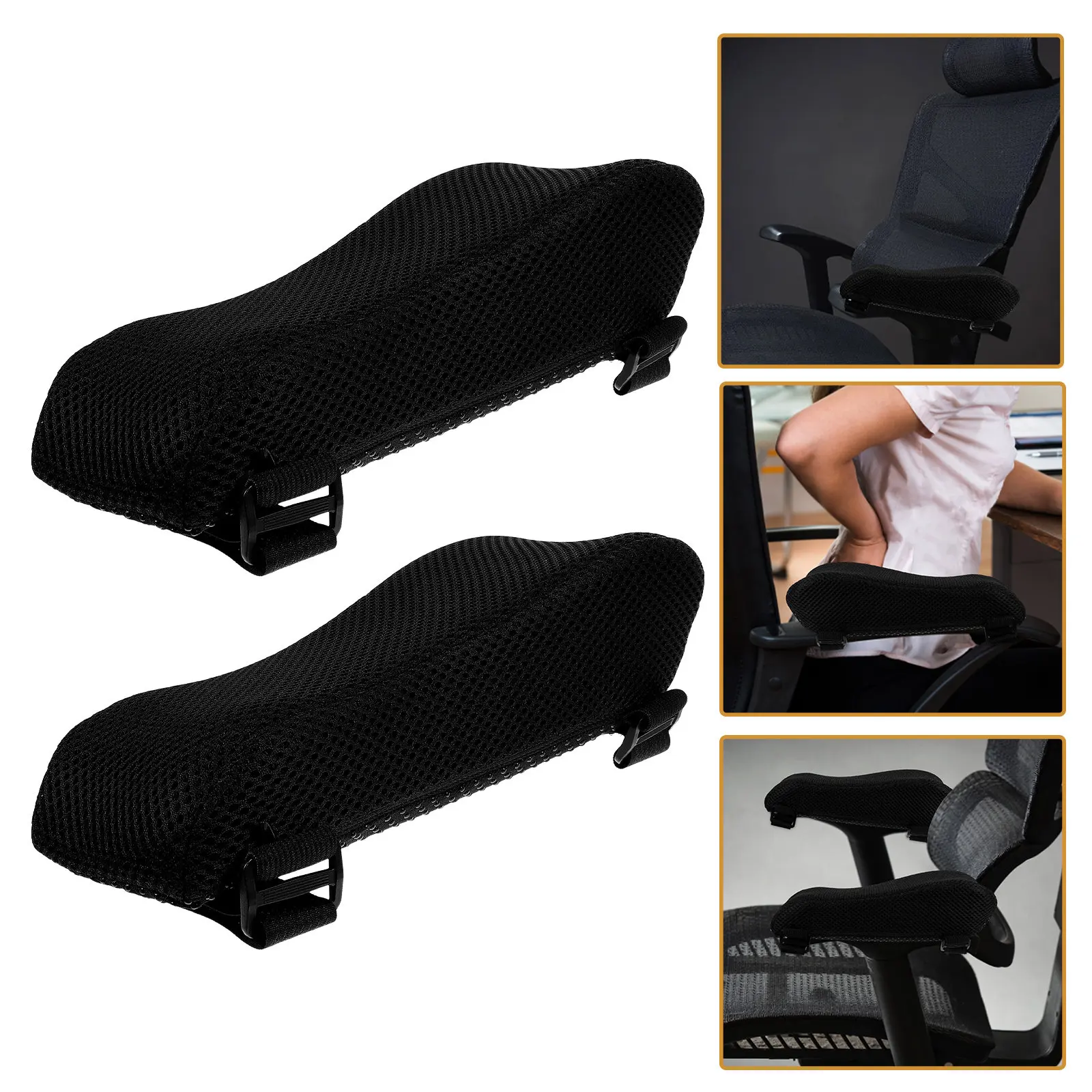 2 Peças Almofada Ergonômica Flexível para Apoio de Braço de Cadeira, para Cadeira de Escritório, Gaming e Computador, Apoio de Cotovelo, Alívio da Dor