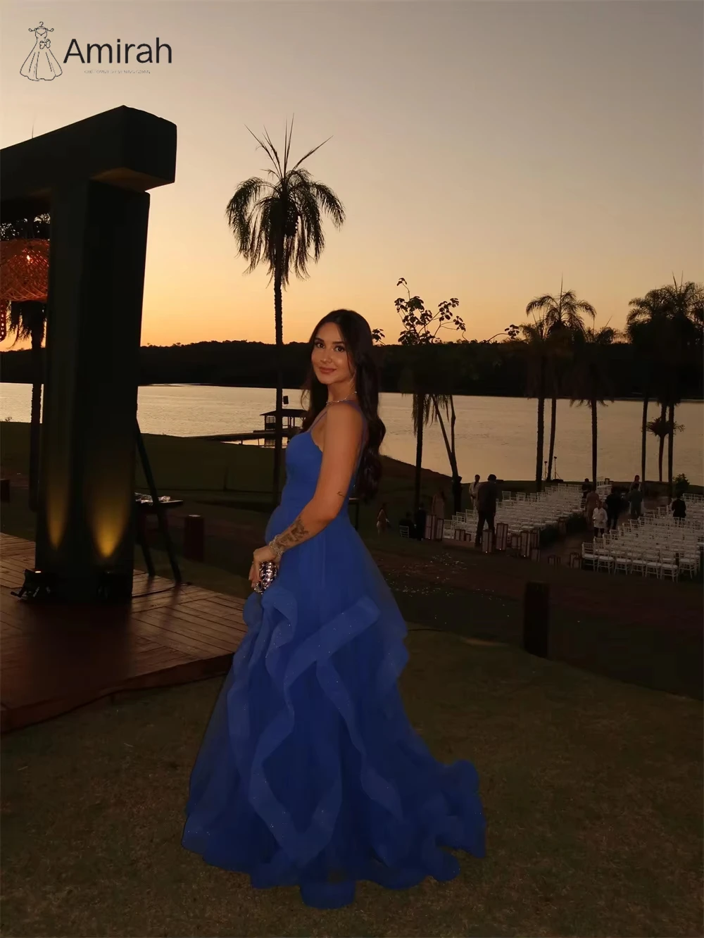 Amirah A-Linie Tüll Abendkleider Frau Elegant Luxus Damen Elegantes Partykleid Maßgeschneiderte Kleider für besondere Anlässe Abschlussball