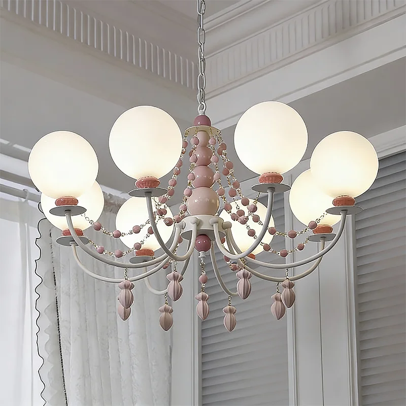 الشمال دسم Led الثريا رومانسية الفرنسية السيراميك قلادة أضواء ديكور المنزل مصباح معلق تعليق ضوء مصباح غرفة الأطفال