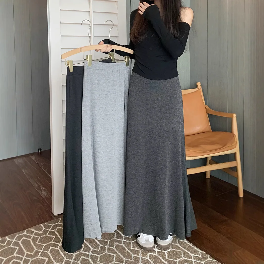 

High Quality Hot Selling Wholesale High Waist Temperament Fish Tail Half Skirt Slim Fit Winter Lotus Leaf Edge Long Skirt Women