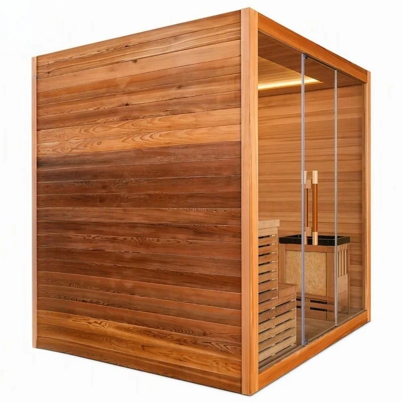 Cassina Health 4 Person Indoor Sauna Room Red Cedar Cube Sauna Room Home Wellness Cabin OEM ODM Factory Direct Manufacturer Bulk
