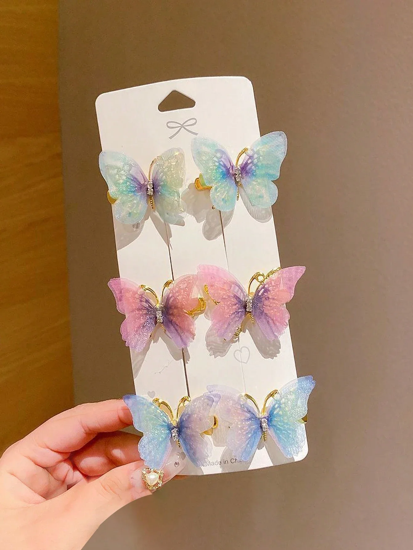 6 unids/set lindos clips de pelo de color gradual para, clips laterales para sombreros