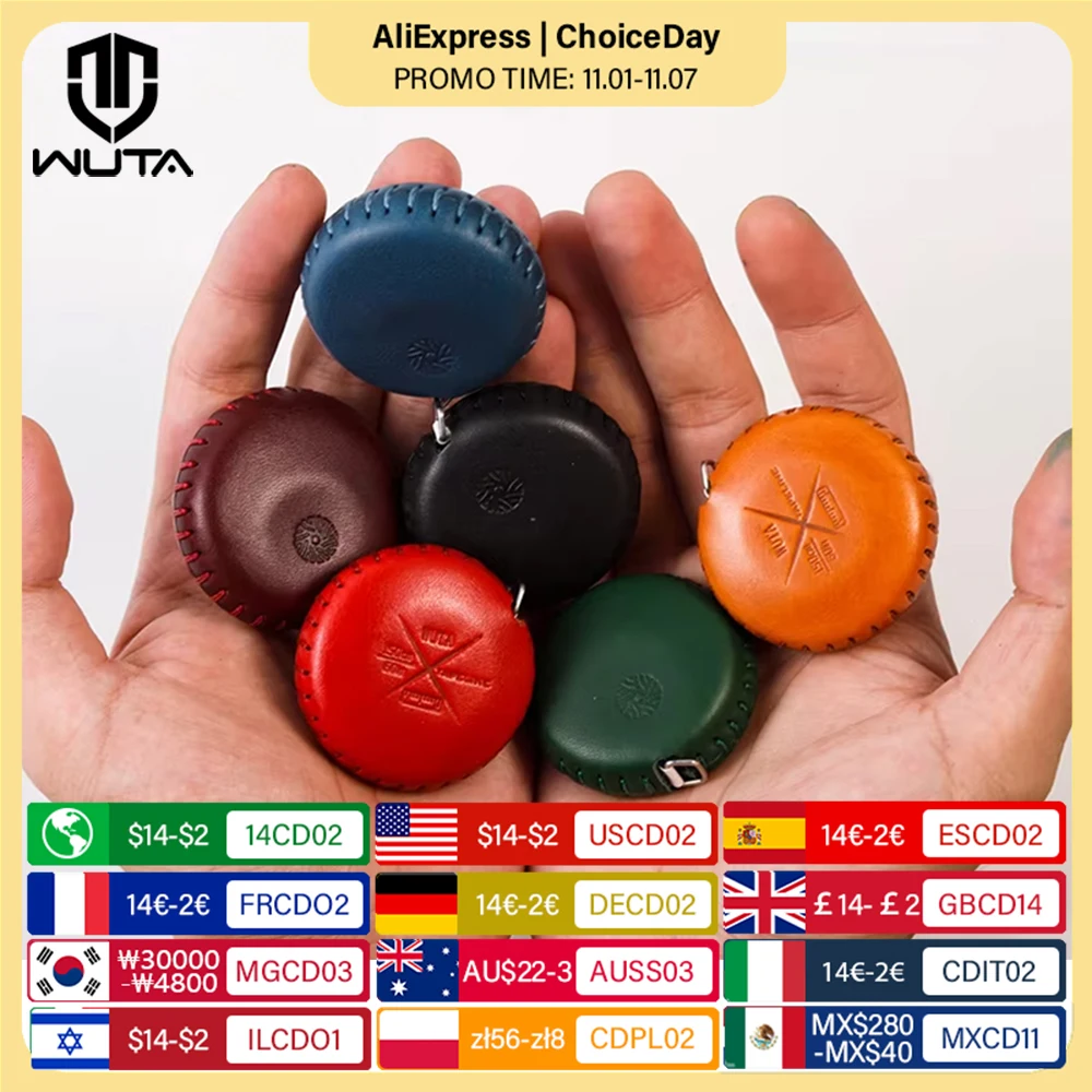

WUTA Soft and Retractable Tape Measure Genuine Leather Handmade Gift Portable Mini Ruler Case Body Tailor Craft Cloth Dieting