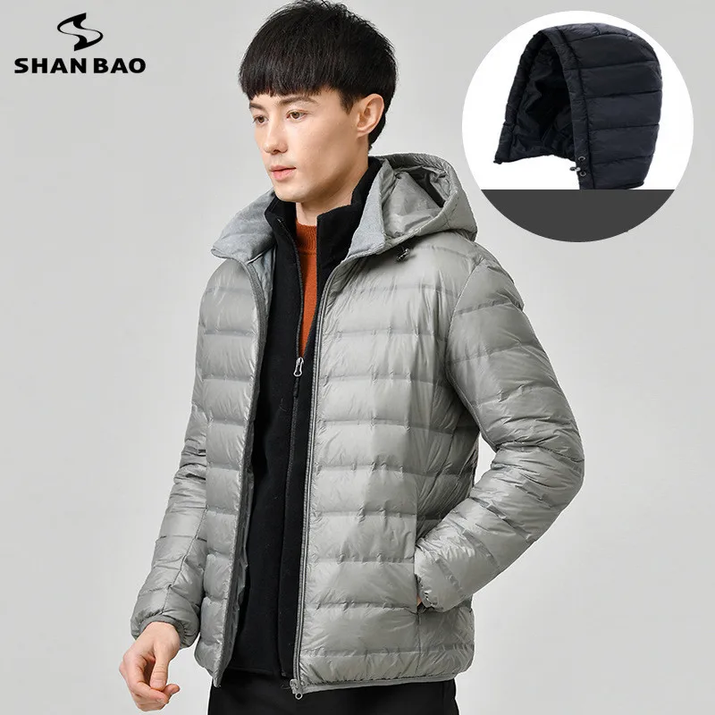 

Detachable Cap Light Down Jacket Men's Short Section 2023 Autumn Winter White Duck Down Waterproof Windproof Breathable Jacket