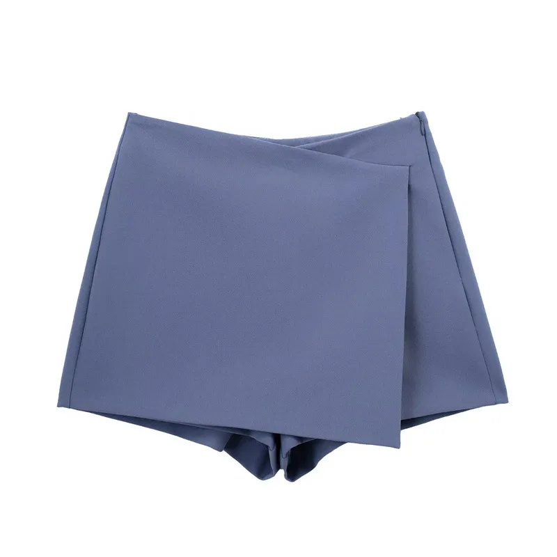 Asymmetric Short Culottes For Women Fashion Solid Color Simple All-match Shorts Women's Summer Slim Hakama Foreign Style 2025