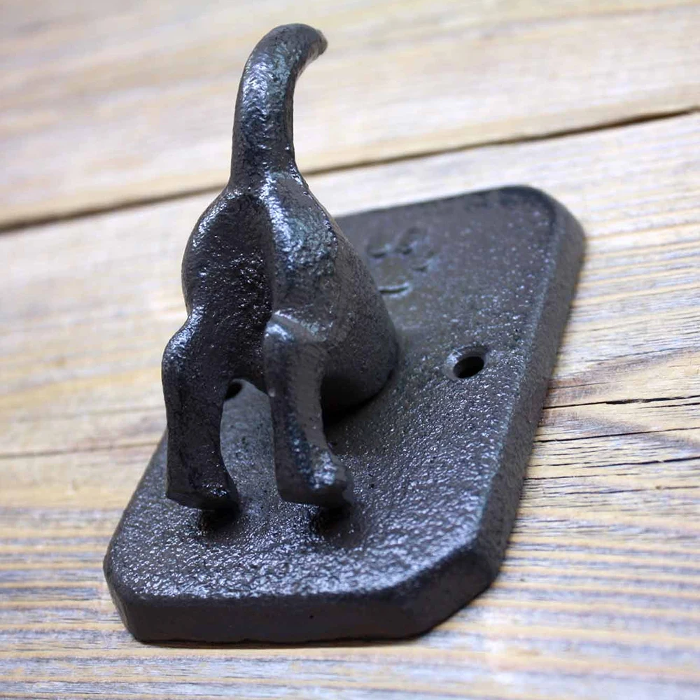 Cast Iron Dog Tail Hook Coat Rack Unique Hook Heavy Duty Holder Creative Dog Leash Hook Backpack Holder Decorative Wall Hanger