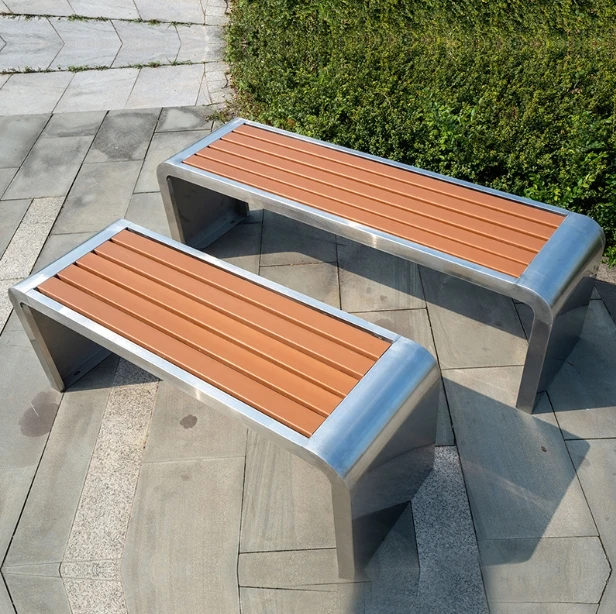 Outdoor Bench for Lawn Garden, Backless Patio Garden Bench,  Metal Frame