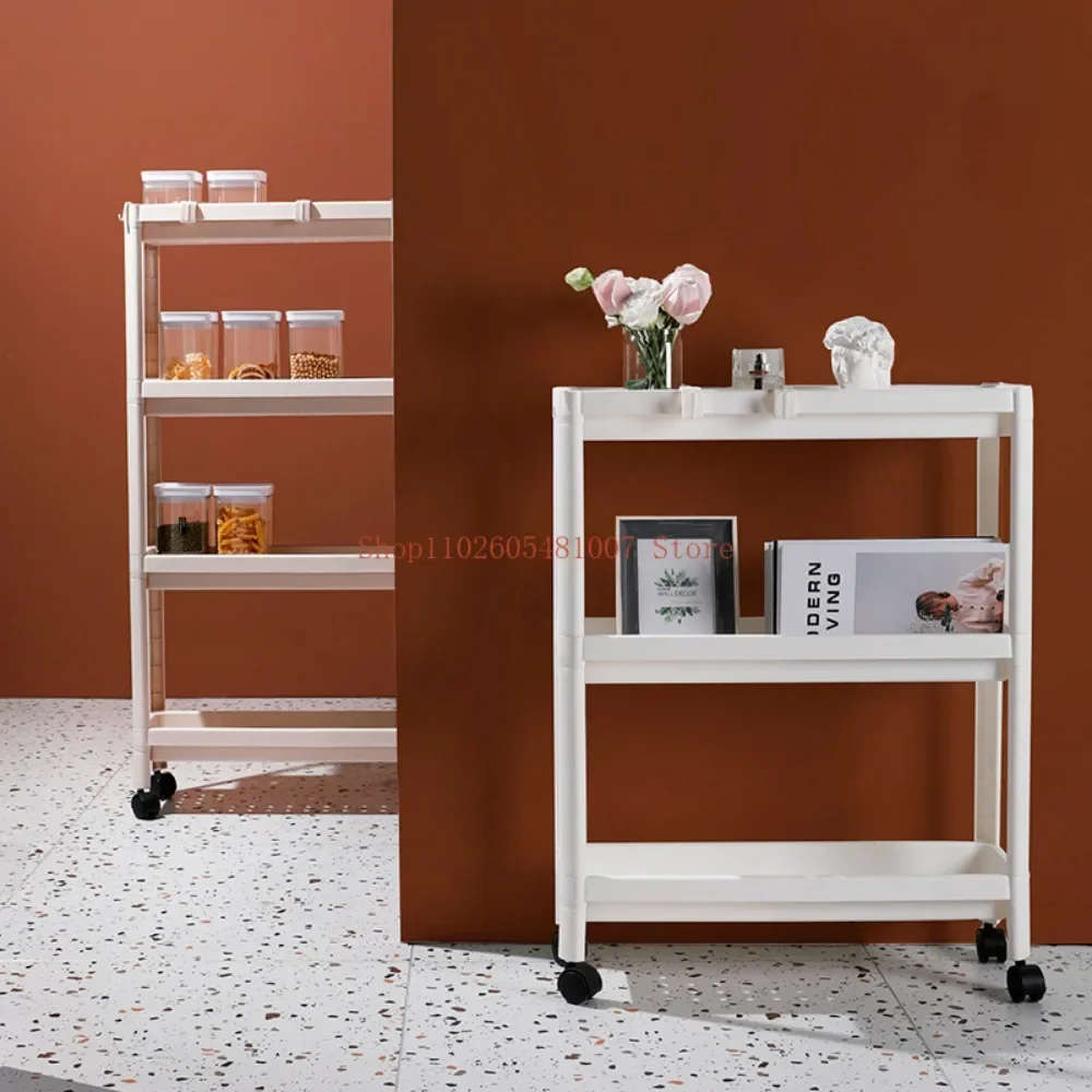 Shelf Floor-to-ceiling with Wheels, Slit Shelf, Narrow Storage Rack