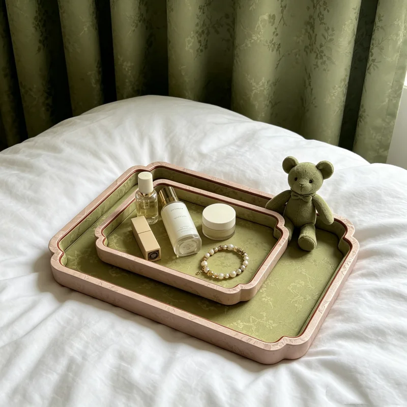

Royal Handmade Velvet Appraisal Tray, Light Luxury Storage for Agate Bangle & Pearl, Hand String Organizer