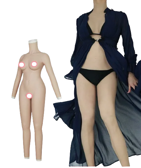 2026 hot Silicone Bodysuit Male to Female C Cup With Arms Big Hips Lifting Buttock Fake Vagina Artificial Breasts Form Sissy Cos