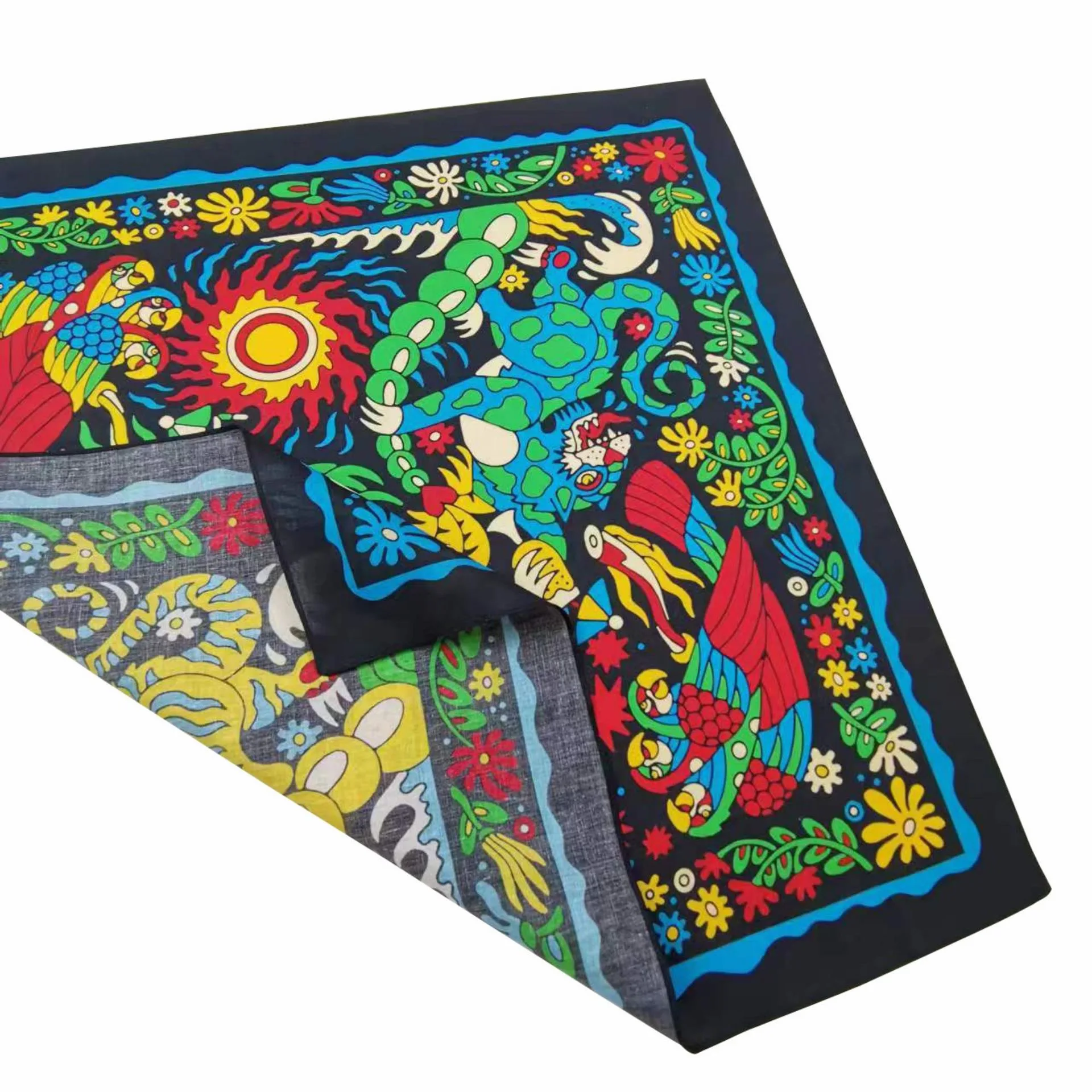 Digital One-side Printed Cotton Bandannas Hip hop Headbands Motorcycle Riding Masks Music Festival Decorations Headscarves