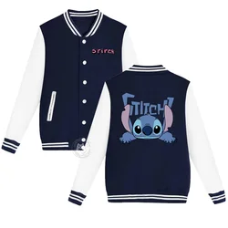 Disney Kids lie on their stomps Stitch printed baseball uniforms for boys and girls and Fall/Winter padded jackets for 2-14 year