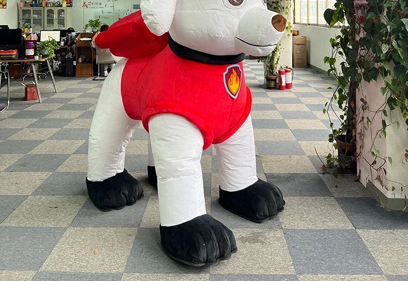 لطيف نفخ الكلب زي التميمة للاحتفال بالكرنفال وعيد الميلاد غير بطارية تعمل بالطاقة الحيوان شخصية فستان بتصميم حالم