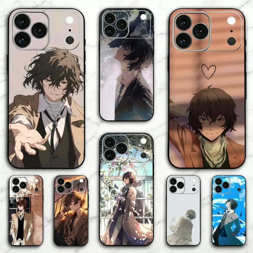 

Anime B-Bungo Stray Dogs Dazai Osamu Phone Case For iPhone 17, 16,15,14,13,12,11 Plus,Pro Max, Others Soft Black Cover