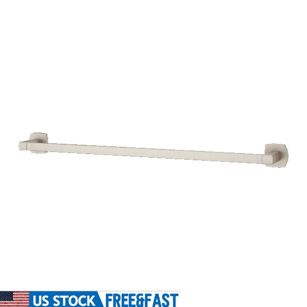 

Modern 24 Inch Towel Bar Brushed Nickel Concealed Screw Installation 2 Hole Mounting Secure Design Zinc Material Home Bathroom