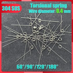 5Pcs Wire Diameter 0.4MM Degree Stainless Steel Small Torsion Spring Torsion Hairpin Spring V-shaped Customizable