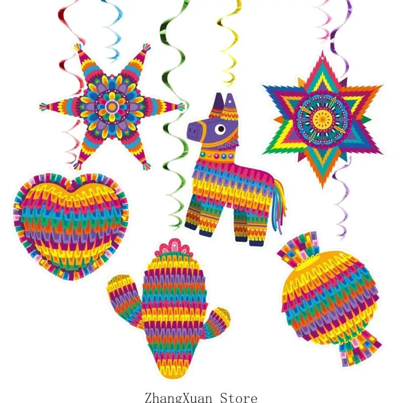 Traditionelle mexikanische Stile, Spiralen, hängende Dekoration für Partys, Veranstaltungen und Festlichkeiten zum 5. Mai, 3 x – Detail 2