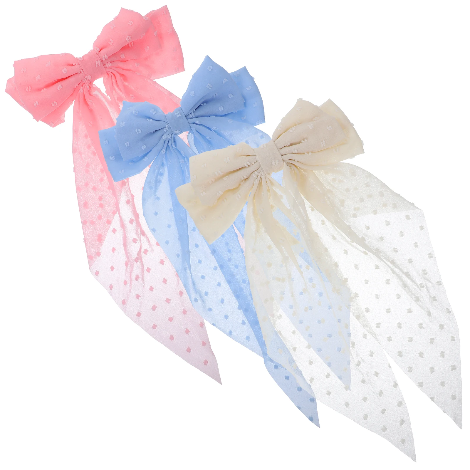 

3 Pcs Bow Clips Blue Pink White Hairpins for Women Girls Bows Accessories Teen Hair Vintage Hair Accessories Clips