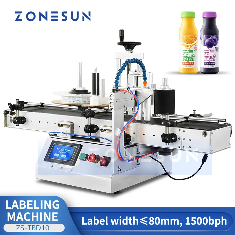 ZONESUN Automatic Round Bottle Wrap-around Labeling Machine Bottle labeler Label Applicator ZS-TBD10