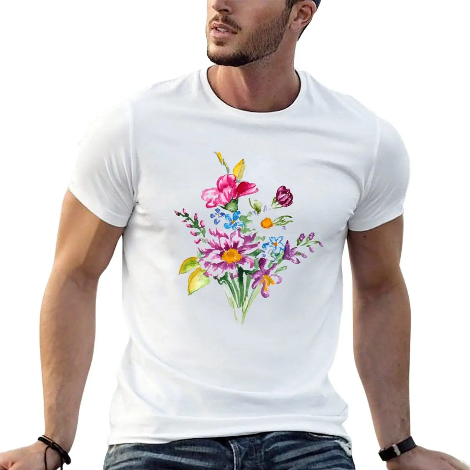 Colorful bunch of flowers T-Shirt Moisture Wicking Athletic T-Shirt