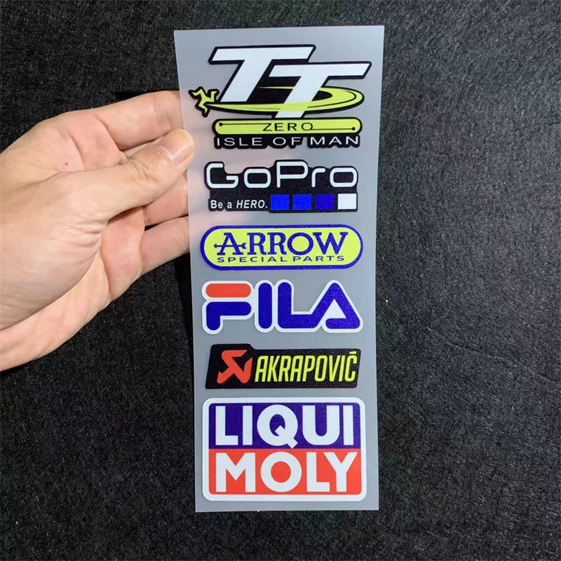 Motorcycle Racing Sponsor Sticker Modification Sticker DIY Electric Scooter Helmet Cover Scratches Waterproof Reflective Sticker