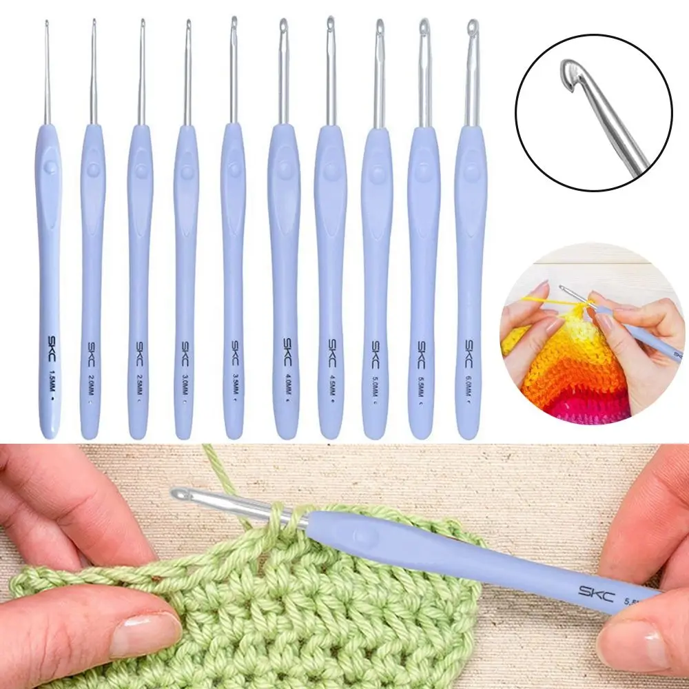 Soft Handle Aluminum Hook SKC Crochet Hooks Stitches Knitting Needles Handicraft Hand Weave Tool DIY Sewing Accessories