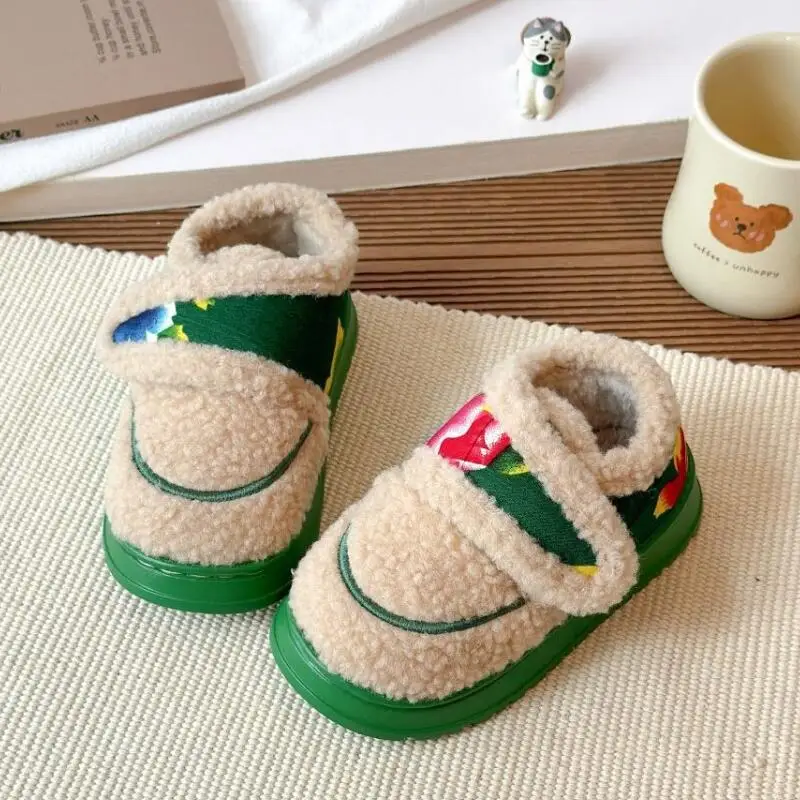

Girl Winter Cotton Shoes Kids Keep Warm Thick Sole Indoor Windproof Outerwear Hot Child Kawaii Fashion New Style Casual Shoes