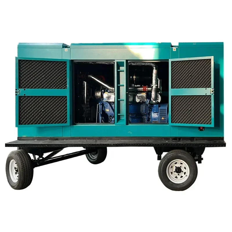 100kw 125Kva mobile trailer  silent diesel electric soundproof box for  chinese diesel engine  Generator