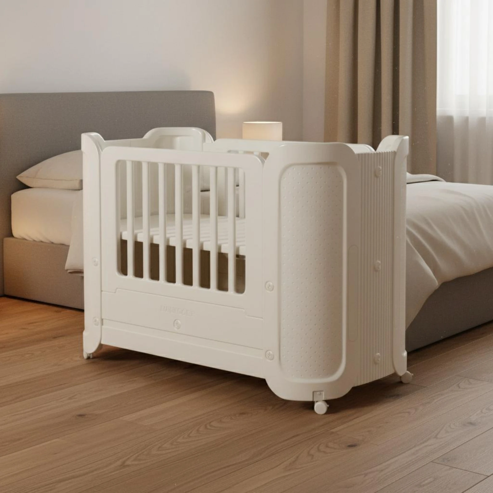 Spliced Baby Bed Bug Net Net Attach-to-Bed Crib Portable Crib Space-Saving Design Nursery Item Easy Night Feeding for Bedside - view 3