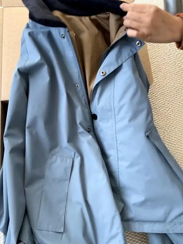 

Цветная блузка в стиле ретро, свободная повседневная одежда Jaet ort Sle, женский двухсторонний воротник, синий сплит-дизайн, весенняя мода