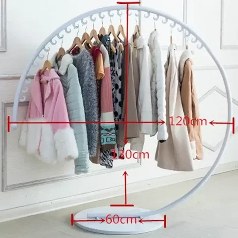 Creative Gold Clothes Display Hanger Coat Rack Wardrobe Clothing Drying Racks Floor Modern Standing Hanger Coat  Clothes Shelf