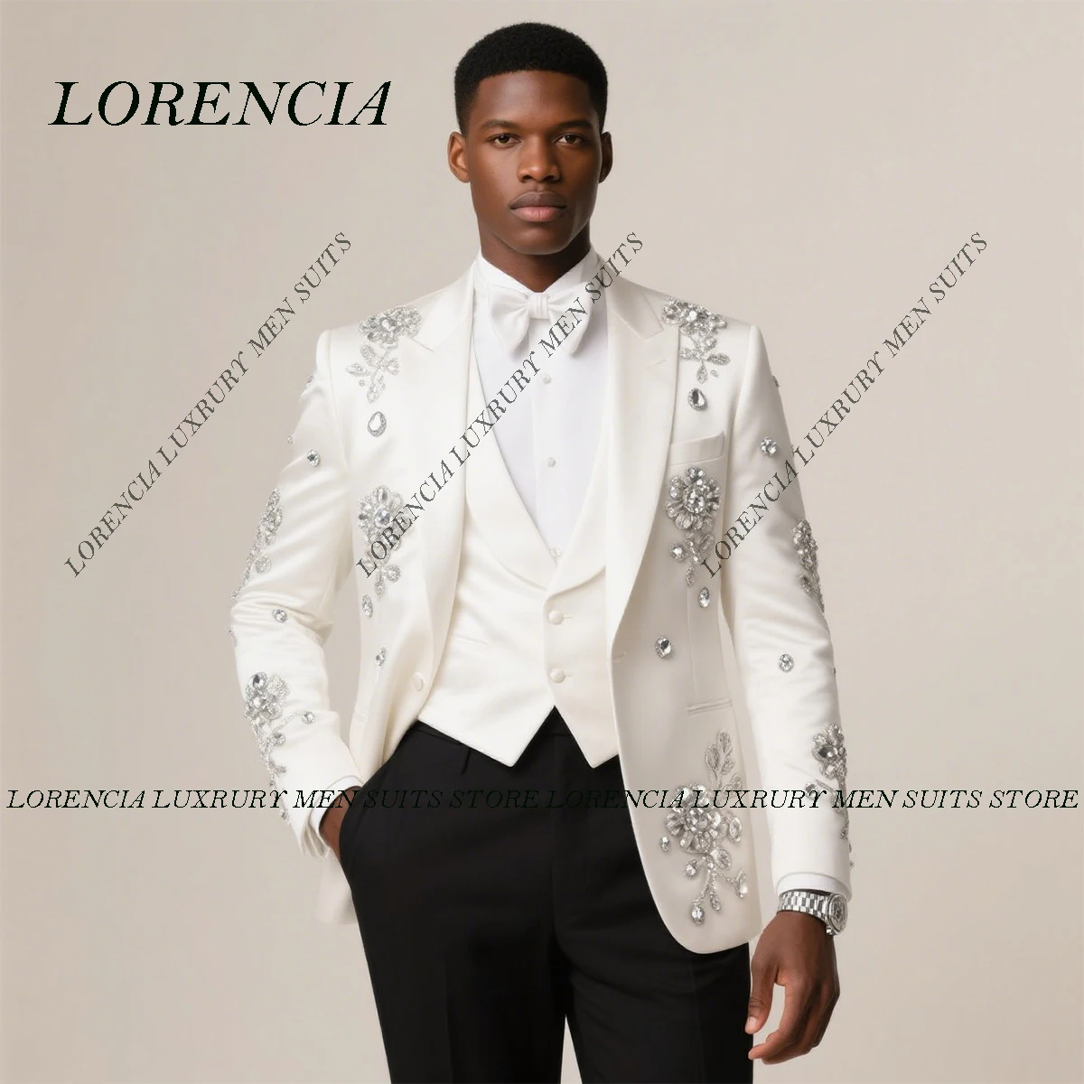 

Мужской костюм с блестящим бриллиантовым орнаментом по индивидуальному заказу, комплекты из 2 предметов, мужские пиджаки для жениха, свадебные смокинги, красивый облегающий костюм, Ropa hombre