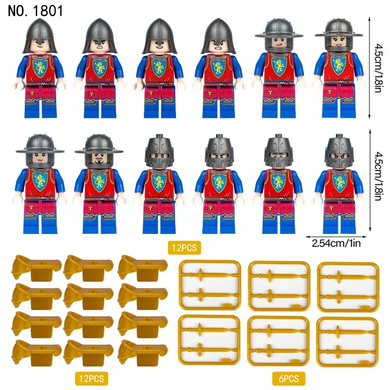 

Cross-border wholesale medieval castle building block minifigures 1801 1805 1806 1811 1812 1813 Hot sale