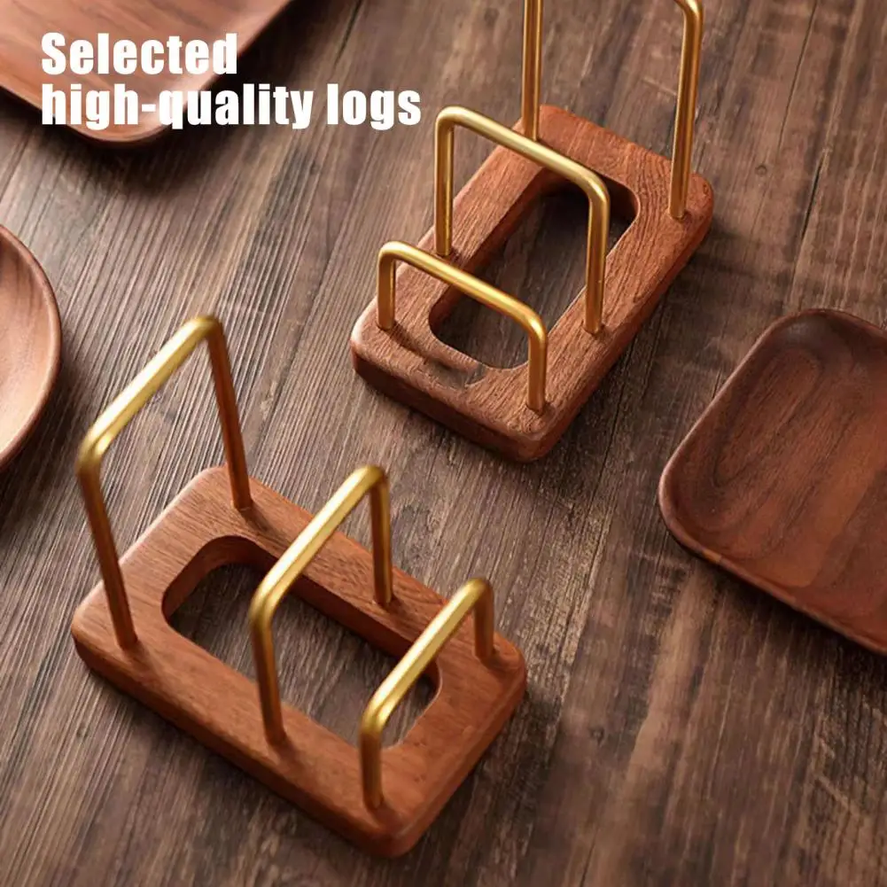 17cm Chopping Board Rack With Wood Base Multi Layer Design Stable Pot Lid Holder Baking Pan Storage Organizer Kitchen Supplies