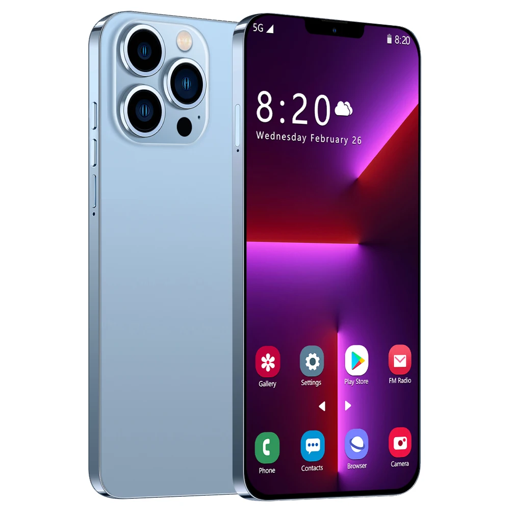 Smart 5G Mobile Phone, 14 Pro Max, 512GB Desbloqueio, 6,7 em LCD, 144Hz, 144Hz, Dual SIM, Fábrica Original, Atacado, Novo, 2022