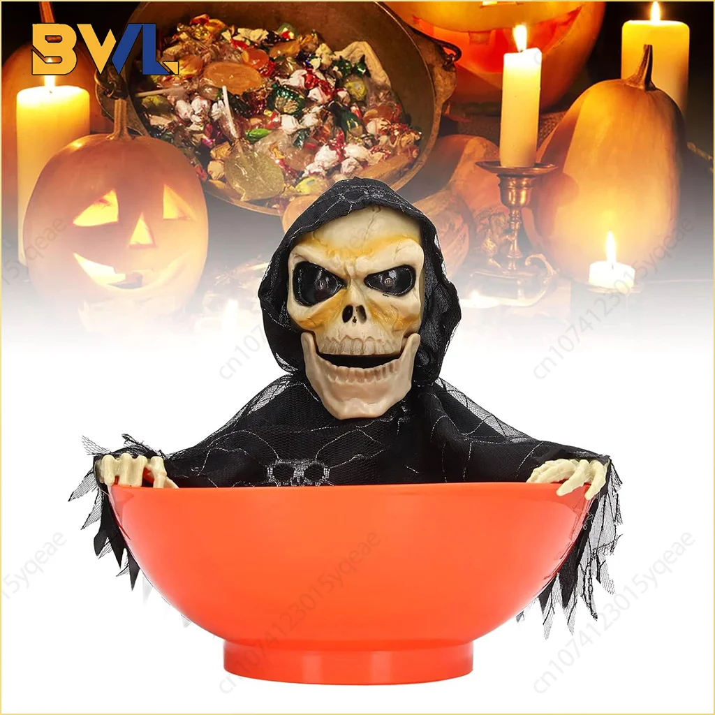 

Halloween Candy Bowl Electric Fruit Tray Haunted Party Props Skeleton Bowl for Trick or Treating Halloween Party Decoration