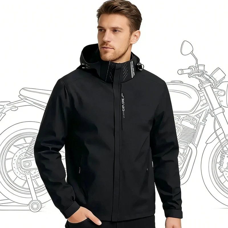

Men's Jacket Motorcycle Windproof Waterproof Mountaineering Windbreaker Male Fashion Hip Hop Casual Oversize Outdoors Coat Men