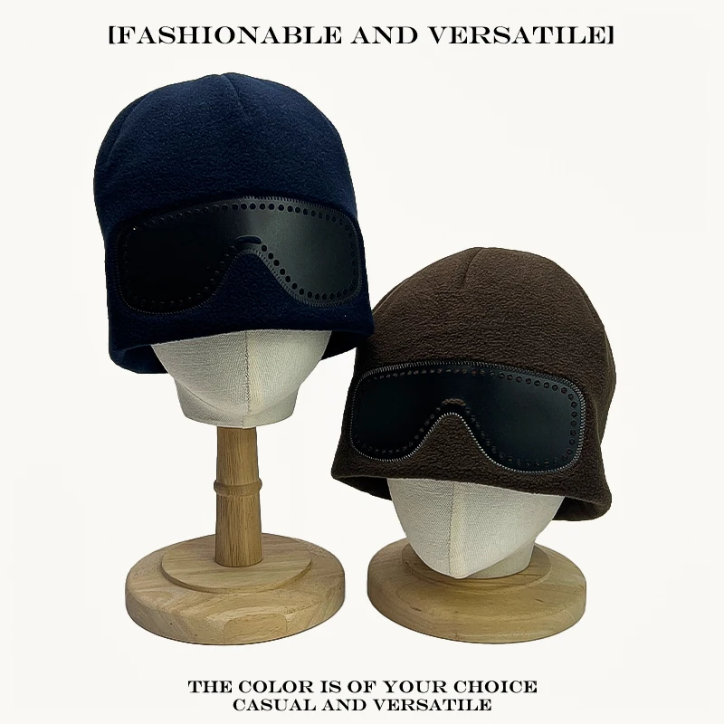 Теплые уличные модные флисовые рыбацкие шапки, персональные универсальные простые уличные новые мужские и женские очки в стиле ретро с нашивками, вязаные шапки